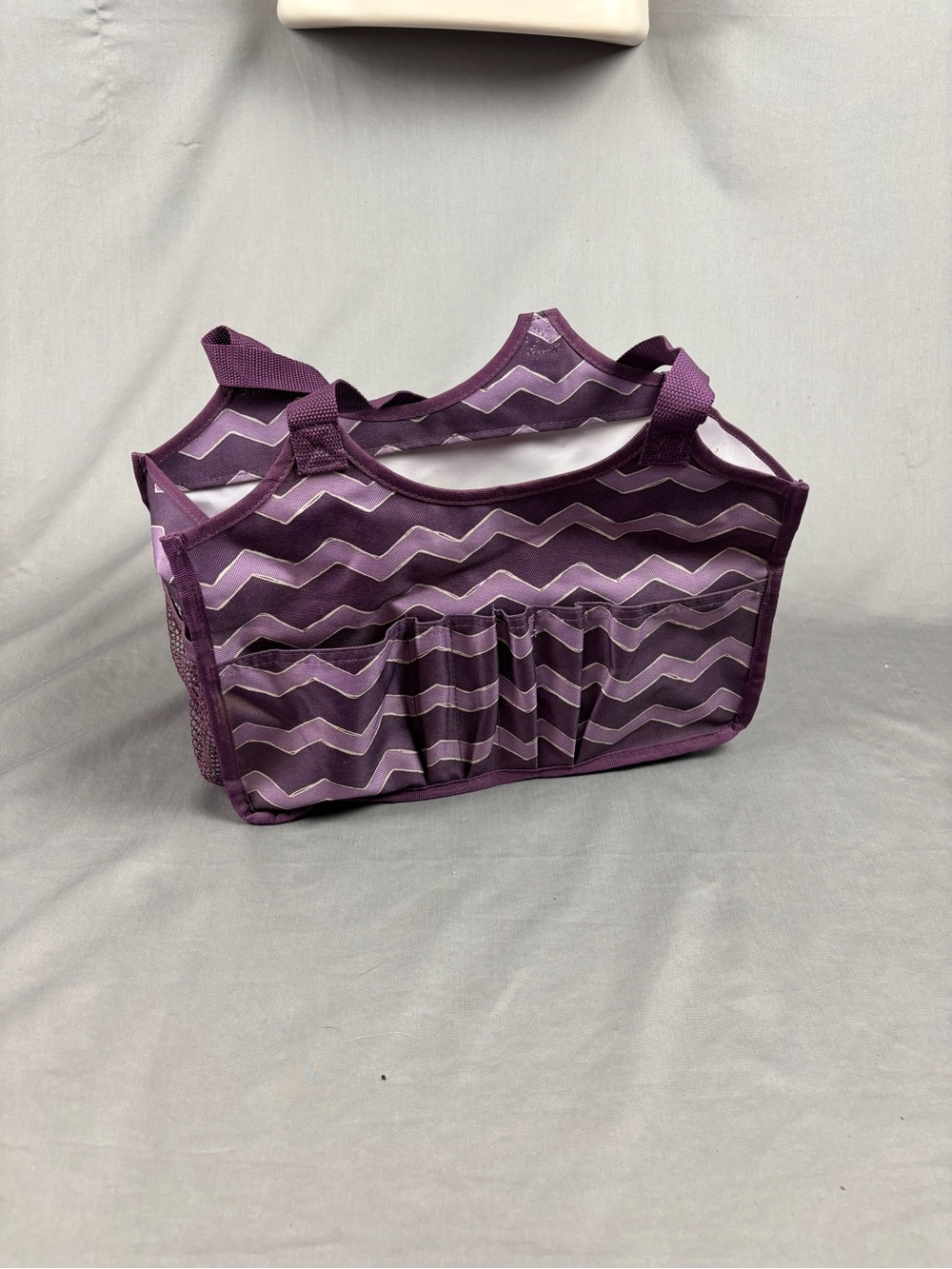 Thirty-one Small Hostess Special Utility Craft Organizer Tote Purple Chevron